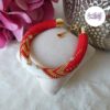AMARIA || Bracelet Crocheté Fait Main en Acier Inoxydable et Perles “Miyuki” - Rouge