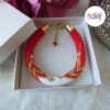 AMARIA || Bracelet Crocheté Fait Main en Acier Inoxydable et Perles “Miyuki” - Rouge