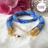 Collier Crocheté Fait Main En Perles “Miyuki” - Bleu & Doré