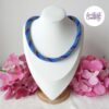 Collier Crocheté Fait Main En Perles “Miyuki” - Bleu & Doré