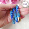 Collier Crocheté Fait Main En Perles “Miyuki” - Bleu & Doré