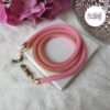 2 en 1 : Cordon pour Lunettes / Collier Acier Inoxydable Bicolor avec des perles 'Miyuki' - Rose & Doré