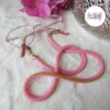 2 en 1 : Cordon pour Lunettes / Collier Acier Inoxydable Bicolor avec des perles 'Miyuki' - Rose & Doré