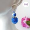 TELIA || Boucles d’oreilles crochetées boules de 17 mm en perles “miyuki” et en acier inoxydable