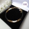 AMARIA || Collier Crocheté Fait Main en Acier Inoxydable et Perles “Miyuki”, Cristaux "Purecrystal" - Noir