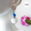 TELIA || Boucles d’oreilles crochetées boules de 17 mm en perles “miyuki” et en acier inoxydable
