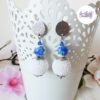 TELIA || Boucles d’oreilles crochetées boules de 17 mm en perles “miyuki” et en acier inoxydable