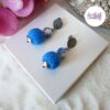 TELIA || Boucles d’oreilles crochetées boules de 17 mm en perles “miyuki” et en acier inoxydable