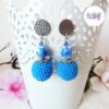 TELIA || Boucles d’oreilles crochetées boules de 17 mm en perles “miyuki” et en acier inoxydable