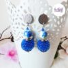 TELIA || Boucles d’oreilles crochetées boules de 17 mm en perles “miyuki” et en acier inoxydable