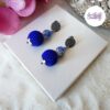 TELIA || Boucles d’oreilles crochetées boules de 17 mm en perles “miyuki” et en acier inoxydable