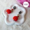 TELIA || Boucles d’oreilles crochetées boules de 17 mm en perles “miyuki” et en acier inoxydable