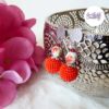 TELIA || Boucles d’oreilles crochetées boules de 17 mm en perles “miyuki” et en acier inoxydable