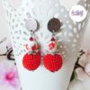 TELIA || Boucles d’oreilles crochetées boules de 17 mm en perles “miyuki” et en acier inoxydable