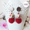 TELIA || Boucles d’oreilles crochetées boules de 17 mm en perles “miyuki” et en acier inoxydable