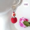 TELIA || Boucles d’oreilles crochetées boules de 17 mm en perles “miyuki” et en acier inoxydable