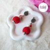 TELIA || Boucles d’oreilles crochetées boules de 17 mm en perles “miyuki” et en acier inoxydable