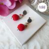 TELIA || Boucles d’oreilles crochetées boules de 17 mm en perles “miyuki” et en acier inoxydable