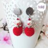 TELIA || Boucles d’oreilles crochetées boules de 17 mm en perles “miyuki” et en acier inoxydable