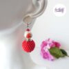 TELIA || Boucles d’oreilles crochetées boules de 17 mm en perles “miyuki” et en acier inoxydable
