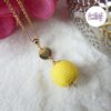 SUNNY || Pendentif Fait Main Crocheté Boule De 20 Mm En Perles “Miyuki” - Jaune Mat