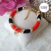 SNAKY || Bracelet Crocheté en Spirales avec Perles "Miyuki" - Rouge