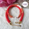AMARIA || Collier Crocheté Fait Main en Acier Inoxydable et Perles “Miyuki”, Cristaux "Purecrystal" - Rouge