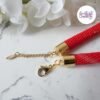 AMARIA || Collier Crocheté Fait Main en Acier Inoxydable et Perles “Miyuki”, Cristaux "Purecrystal" - Rouge