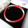 AMARIA || Collier Crocheté Fait Main en Acier Inoxydable et Perles “Miyuki”, Cristaux "Purecrystal" - Rouge