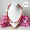 AMARIA || Collier Crocheté Fait Main en Acier Inoxydable et Perles “Miyuki”, Cristaux "Purecrystal" - Rouge