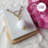 Pendentif Fait Main Crocheté Boule De 20 Mm En Perles “Miyuki” - Blanc Nacré