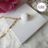 Pendentif Fait Main Crocheté Boule De 20 Mm En Perles “Miyuki” - Blanc Nacré