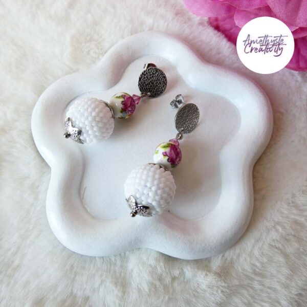TELIA || Boucles d’oreilles Crochetées Boules de 17 mm en Perles “Miyuki” et Acier Inoxydable