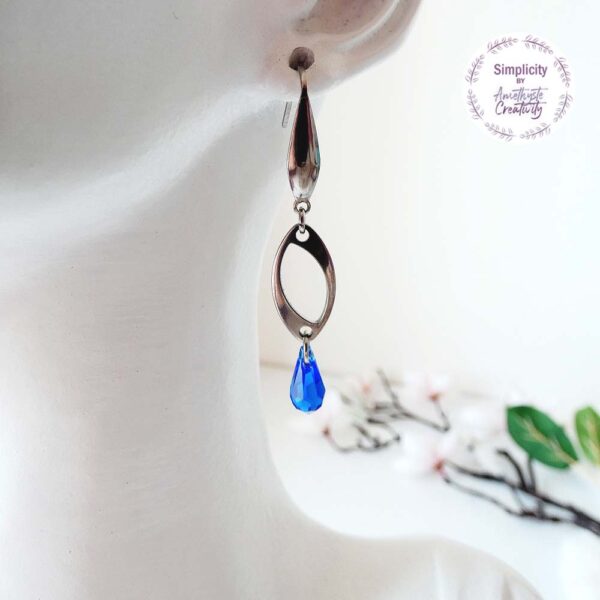 SOLANGE || Boucles d'oreilles Fait main en Acier Inoxydable & Cristal – Image 3