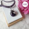 BUTTERFLY || Collier Crocheté Fait Main En Acier Inoxydable Et Perles “Miyuki” & Amethyste