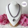 BUTTERFLY || Collier Crocheté Fait Main En Acier Inoxydable Et Perles “Miyuki” & Amethyste