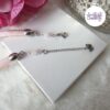 BUTTERFLY || Collier Crocheté Fait Main En Acier Inoxydable Et Perles “Miyuki” & Quartz Rose