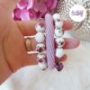 TELIA || Bracelet Mémoire Sans Fermoir Crocheté Fait Main en Perles "Miyuki" & Perles Céramique
