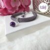 BUTTERFLY || Bracelet Crocheté Fait Main En Acier Inoxydable Et Perles “Miyuki” & Amethyste