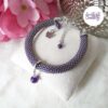 BUTTERFLY || Bracelet Crocheté Fait Main En Acier Inoxydable Et Perles “Miyuki” & Amethyste