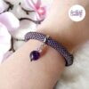 BUTTERFLY || Bracelet Crocheté Fait Main En Acier Inoxydable Et Perles “Miyuki” & Amethyste