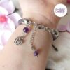 BUTTERFLY || Bracelet Crocheté Fait Main En Acier Inoxydable Et Perles “Miyuki” & Amethyste