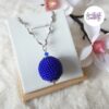 CALIA || Pendentif Fait Main Crocheté Boule De 20 Mm En Perles “Miyuki” - Bleu