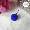 CALIA || Pendentif Fait Main Crocheté Boule De 20 Mm En Perles “Miyuki” - Bleu