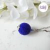 CALIA || Pendentif Fait Main Crocheté Boule De 20 Mm En Perles “Miyuki” - Bleu