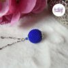 CALIA || Pendentif Fait Main Crocheté Boule De 20 Mm En Perles “Miyuki” - Bleu