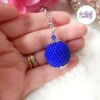 CALIA || Pendentif Fait Main Crocheté Boule De 20 Mm En Perles “Miyuki” - Bleu