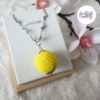 CALIA || Pendentif Fait Main Crocheté Boule De 20 Mm En Perles “Miyuki” - Jaune