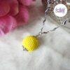 CALIA || Pendentif Fait Main Crocheté Boule De 20 Mm En Perles “Miyuki” - Jaune