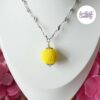 CALIA || Pendentif Fait Main Crocheté Boule De 20 Mm En Perles “Miyuki” - Jaune